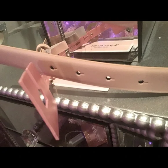 Beautiful Swarovski Crystal baby pink leather belt Juicy Couture